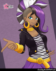 Size: 1115x1421 | Tagged: safe, alternate version, artist:clouddg, character:zecora, species:human, my little pony:equestria girls, clothing, dyed hair, equestria girls-ified, female, human coloration, humanized, punk, solo