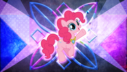 Size: 3840x2160 | Tagged: safe, artist:jhayarr23, artist:laszlvfx, edit, character:pinkie pie, species:earth pony, species:pony, element of laughter, female, mare, solo, wallpaper, wallpaper edit