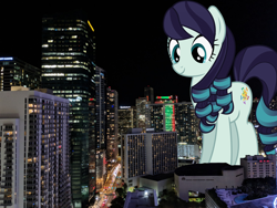 Size: 2400x1800 | Tagged: safe, artist:jhayarr23, edit, character:coloratura, species:earth pony, species:pony, city, female, giant earth pony, giant ponies in real life, giant pony, giantess, highrise ponies, irl, macro, mare, miami, photo, ponies in real life, vector, vector edit