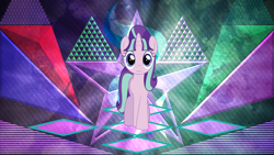 Size: 3840x2160 | Tagged: safe, artist:laszlvfx, artist:wissle, edit, character:starlight glimmer, species:pony, species:unicorn, female, looking at you, mare, s5 starlight, solo, the legend of zelda, triforce, wallpaper, wallpaper edit