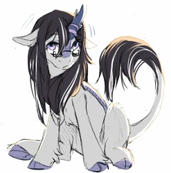 Size: 1267x1280 | Tagged: safe, artist:swaybat, oc, oc only, species:kirin, glasses, kirin oc, looking up, male, simple background, solo, stallion, white background