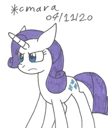 Size: 722x850 | Tagged: safe, artist:cmara, character:rarity, species:pony, species:unicorn, angry, female, mare, solo, traditional art