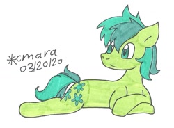 Size: 1020x750 | Tagged: safe, artist:cmara, character:sandbar, species:earth pony, species:pony, male, relaxing, solo, stallion, teenager, traditional art