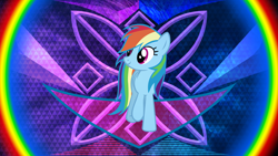 Size: 3840x2160 | Tagged: safe, artist:frownfactory, artist:laszlvfx, edit, character:rainbow dash, species:pony, female, solo, wallpaper, wallpaper edit