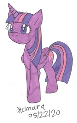 Size: 639x1026 | Tagged: safe, artist:cmara, character:twilight sparkle, character:twilight sparkle (alicorn), species:alicorn, species:pony, confused, female, mare, solo, traditional art