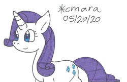 Size: 959x623 | Tagged: safe, artist:cmara, character:rarity, species:pony, species:unicorn, female, mare, simple background, solo, traditional art, white background