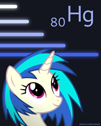 Size: 6400x8000 | Tagged: safe, artist:parclytaxel, character:dj pon-3, character:vinyl scratch, species:pony, species:unicorn, series:joycall6's periodic table, .svg available, absurd resolution, bust, chemistry, cute, female, fluorescent lamp, hydrargyrum, lamp, lights, looking up, mare, mercury (element), periodic table, solo, vector, weapons-grade cute