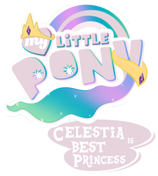 Size: 1729x1923 | Tagged: safe, artist:jamescorck, edit, character:princess celestia, best pony, best princess, logo, logo edit, my little pony logo, simple background, transparent background