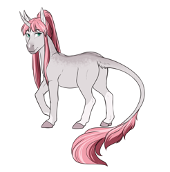 Size: 2865x2916 | Tagged: safe, artist:jc_bbqueen, oc, oc only, oc:rosie quartz, species:pony, species:unicorn, digital art, female, horn, leonine tail, redesign, unicorn oc