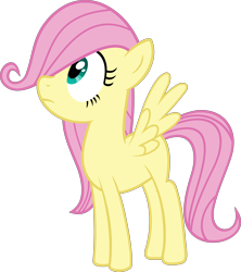 Size: 3000x3376 | Tagged: safe, artist:slb94, character:fluttershy, species:pegasus, species:pony, episode:sonic rainboom, g4, my little pony: friendship is magic, blank flank, female, filly, filly fluttershy, simple background, solo, transparent background, vector, younger