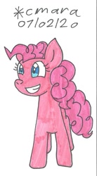 Size: 551x999 | Tagged: safe, artist:cmara, character:pinkie pie, species:earth pony, species:pony, cute, diapinkes, excited, female, mare, smiling, solo