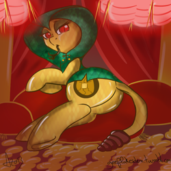 Size: 750x750 | Tagged: safe, artist:arnachy, 30 minute art challenge, chinese new year, plot, ponified, snake