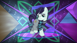 Size: 3840x2160 | Tagged: safe, artist:jhayarr23, artist:laszlvfx, edit, character:coloratura, species:earth pony, species:pony, bedroom eyes, clothing, female, looking at you, mare, rara, solo, wallpaper, wallpaper edit