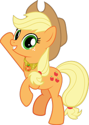 Size: 6492x9130 | Tagged: safe, artist:jhayarr23, part of a set, character:applejack, species:earth pony, species:pony, absurd resolution, element of honesty, female, looking at you, mare, simple background, smiling, solo, transparent background, vector