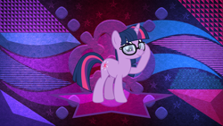 Size: 3840x2160 | Tagged: safe, artist:jhayarr23, artist:laszlvfx, edit, character:twilight sparkle, character:twilight sparkle (scitwi), species:pony, species:unicorn, g4, cute, equestria girls ponified, female, glasses, high res, mare, ponified, smiling, solo, wallpaper, wallpaper edit