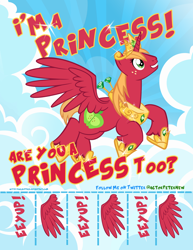 Size: 800x1036 | Tagged: safe, artist:pixelkitties, character:big mcintosh, species:alicorn, species:pony, alicornified, flyer, flying, hilarious in hindsight, i'm a princess are you a princess too?, male, male princess, princess big mac, race swap, solo