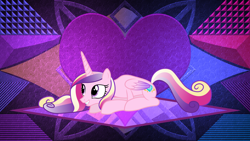 Size: 3840x2160 | Tagged: safe, artist:90sigma, artist:laszlvfx, edit, character:princess cadance, species:alicorn, species:pony, g4, cute, cutedance, ducking, female, high res, mare, smiling, solo, wallpaper, wallpaper edit