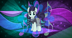 Size: 6144x3240 | Tagged: safe, artist:caliazian, artist:laszlvfx, edit, character:coloratura, species:earth pony, species:pony, g4, absurd resolution, clothing, cute, female, looking at you, mare, rara, rarabetes, smiling, solo, wallpaper, wallpaper edit