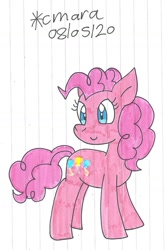 Size: 755x1142 | Tagged: safe, artist:cmara, character:pinkie pie, species:earth pony, species:pony, g4, female, mare, simple background, solo, traditional art, white background