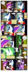 Size: 612x1552 | Tagged: safe, artist:newbiespud, edit, edited screencap, screencap, character:applejack, character:fluttershy, character:pinkie pie, character:queen chrysalis, character:rainbow dash, character:rarity, character:shining armor, character:twilight sparkle, character:twilight sparkle (unicorn), species:earth pony, species:pegasus, species:pony, species:unicorn, comic:friendship is dragons, episode:a canterlot wedding, g4, my little pony: friendship is magic, angry, clothing, comic, derp, dialogue, eyes closed, female, glowing horn, hiding, horn, jewelry, male, mane six, mare, mind control, open mouth, raised hoof, screencap comic, stallion, surprised, tiara