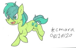 Size: 1058x667 | Tagged: safe, artist:cmara, character:sandbar, species:earth pony, species:pony, g4, male, open mouth, raised hoof, raised leg, simple background, solo, traditional art, trotting, white background