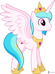Size: 4000x5310 | Tagged: safe, artist:parclytaxel, oc, oc only, oc:prince endearment, species:alicorn, species:pony, g4, .svg available, absurd resolution, commission, crown, hoof shoes, jewelry, male, peytral, regalia, simple background, smiling, solo, spread wings, stallion, transparent background, vector, wings