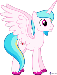 Size: 4000x5302 | Tagged: safe, alternate version, artist:parclytaxel, oc, oc only, oc:prince endearment, species:alicorn, species:pony, g4, .svg available, absurd resolution, commission, male, missing accessory, simple background, smiling, solo, spread wings, stallion, transparent background, unshorn fetlocks, vector, wings