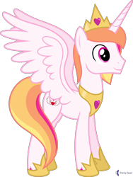 Size: 4000x5310 | Tagged: safe, alternate version, artist:parclytaxel, oc, oc only, oc:prince endearment, species:alicorn, species:pony, g4, .svg available, absurd resolution, commission, crown, hoof shoes, jewelry, male, peytral, recolor, regalia, simple background, smiling, solo, spread wings, stallion, transparent background, vector, wings