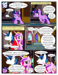 Size: 612x792 | Tagged: safe, artist:newbiespud, edit, edited screencap, screencap, character:queen chrysalis, character:shining armor, character:twilight sparkle, character:twilight sparkle (unicorn), species:pony, species:unicorn, comic:friendship is dragons, episode:a canterlot wedding, g4, my little pony: friendship is magic, comic, dialogue, female, frown, jewelry, male, mare, raised hoof, screencap comic, stallion, tiara