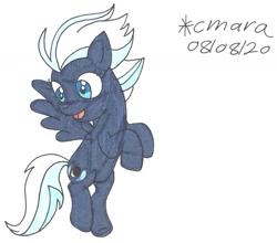 Size: 1102x971 | Tagged: safe, artist:cmara, character:night glider, species:pegasus, species:pony, g4, female, flying, mare, open mouth, raised hoof, simple background, solo, traditional art, white background