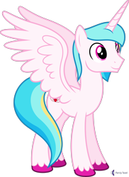 Size: 4000x5485 | Tagged: safe, alternate version, artist:parclytaxel, oc, oc only, oc:prince endearment, species:alicorn, species:pony, g4, .svg available, absurd resolution, alicorn oc, commission, horn, male, simple background, smiling, solo, spread wings, stallion, transparent background, unshorn fetlocks, vector, wings