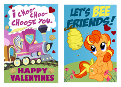 Size: 1326x958 | Tagged: safe, artist:pixelkitties, character:bumblesweet, character:derpy hooves, character:honeybuzz, oc, species:pegasus, species:pony, female, friendship express, mare, pun, the simpsons