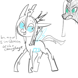 Size: 500x500 | Tagged: safe, artist:mt, character:queen chrysalis, oc, species:changeling, crown, nymph