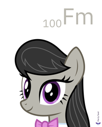 Size: 4000x5000 | Tagged: safe, artist:parclytaxel, character:octavia melody, species:earth pony, species:pony, series:joycall6's periodic table, g4, .svg available, 100, absurd resolution, bow tie, bust, chemistry, cute, female, fermium, looking at you, mare, periodic table, portrait, simple background, smiling, solo, tavibetes, vector, white background