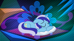 Size: 3840x2160 | Tagged: safe, artist:arifproject, artist:laszlvfx, edit, character:minuette, species:pony, g4, lying down, prone, sleeping, solo, wallpaper, wallpaper edit