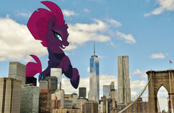 Size: 3000x1950 | Tagged: safe, artist:dashiesparkle, artist:theotterpony, edit, character:tempest shadow, species:pony, species:unicorn, g4, armor, broken horn, city, giant pony, highrise ponies, horn, irl, macro, new york, photo, ponies in real life, rearing, solo, story in the source, story included, vector, vector edit