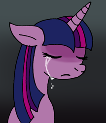 Size: 590x685 | Tagged: safe, artist:cmara, character:twilight sparkle, character:twilight sparkle (alicorn), species:alicorn, species:pony, g4, black background, crying, eyes closed, female, mare, sad, simple background, solo