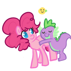 Size: 450x450 | Tagged: safe, artist:mt, character:pinkie pie, character:spike, ship:pinkiespike, female, male, shipping, straight