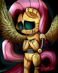 Size: 1024x1280 | Tagged: safe, artist:extradan, character:fluttershy, cyborg, flutterbot