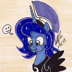 Size: 763x767 | Tagged: safe, artist:newyorkx3, character:princess luna, :3, prince artemis, rule 63, solo, traditional art