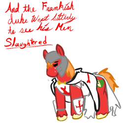 Size: 450x450 | Tagged: safe, artist:mt, character:big mcintosh, species:earth pony, species:pony, christianity, cross, crusader, crying, fantasy class, knight, male, paladin, solo, stallion, warrior