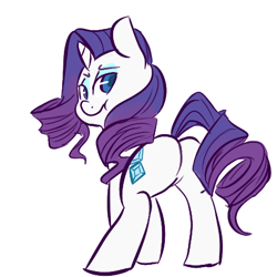 Size: 450x450 | Tagged: safe, artist:mt, character:rarity, species:pony, species:unicorn, female, looking at you, looking back, plot, solo