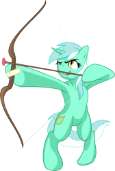 Size: 7260x10794 | Tagged: safe, artist:emberfiremane, artist:hobbes-maxwell, character:lyra heartstrings, species:pony, absurd resolution, arrow, bipedal, bow (weapon), bow and arrow, simple background, transparent background, vector, weapon