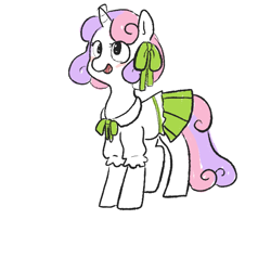 Size: 600x600 | Tagged: safe, artist:mt, character:sweetie belle, clothing, dress, skirt