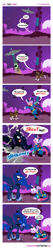 Size: 800x3787 | Tagged: safe, artist:pixelkitties, character:princess luna, character:twilight sparkle, character:winona, species:cow, species:dog, brahmin, comic, fallout, fallout 3, flying saucer, implied death, night, radio tower, singing, ufo