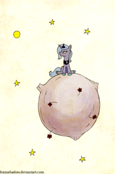 Size: 600x905 | Tagged: safe, artist:foxinshadow, character:princess luna, female, parody, solo, the little prince