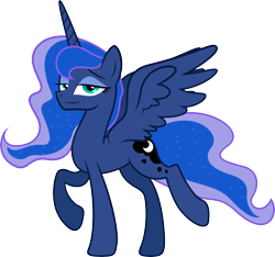Size: 6109x5706 | Tagged: dead source, safe, artist:kp-shadowsquirrel, artist:quanno3, character:princess luna, absurd resolution, female, lidded eyes, missing accessory, simple background, smug, solo, transparent background, vector