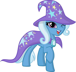 Size: 6323x6000 | Tagged: safe, artist:fehlung, artist:kp-shadowsquirrel, character:trixie, species:pony, species:unicorn, absurd resolution, female, mare, simple background, smiling, solo, transparent background, vector, wink