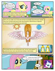 Size: 612x792 | Tagged: safe, artist:newbiespud, edit, edited screencap, screencap, character:fluttershy, character:princess celestia, character:rarity, species:alicorn, species:pegasus, species:pony, species:unicorn, comic:friendship is dragons, episode:friendship is magic, g4, my little pony: friendship is magic, season 1, armor, comic, female, grin, hooves, horn, male, mare, royal guard, royal guard armor, screencap comic, smiling, stallion, wings