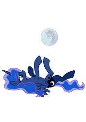 Size: 595x842 | Tagged: safe, artist:kp-shadowsquirrel, artist:spier17, character:princess luna, species:alicorn, species:pony, ball, cute, female, legs in air, lidded eyes, lunabetes, mare, mare in the moon, missing accessory, moon, on back, simple background, smiling, solo, svg, tangible heavenly object, transparent background, underhoof, vector